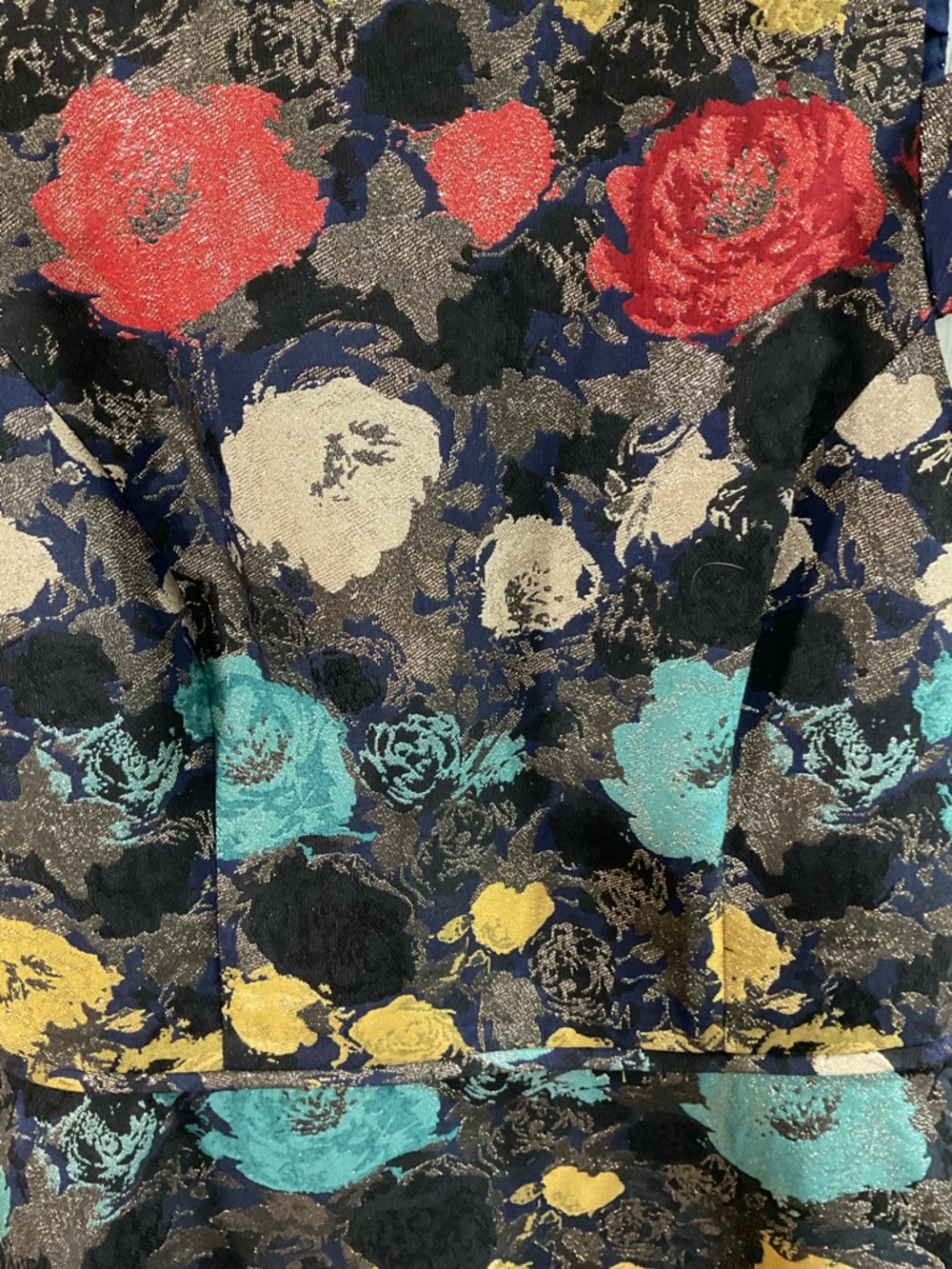 Tahari Cold Shoulder Floral Fit & Flare Metallic Jacquard dress 8 chic,cocktail - Picture 12 of 16